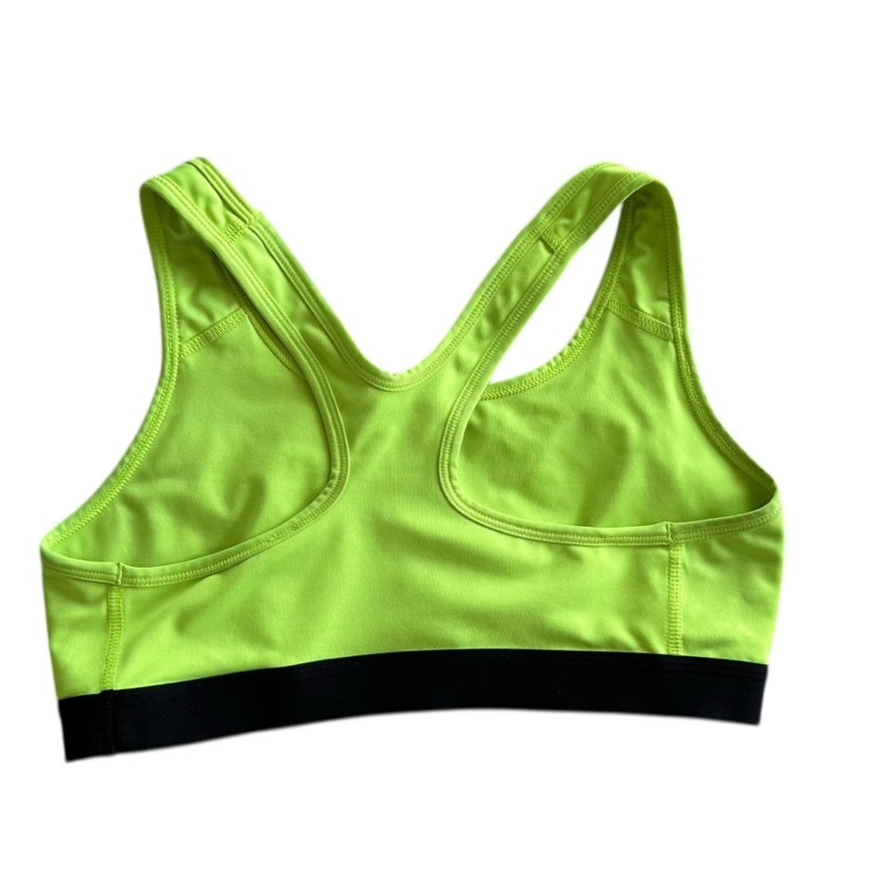 NIKE Dri-fit Pro Classic Sports Bra Racerback Neon Yellow Green Size Medium M - Picture 2 of 4